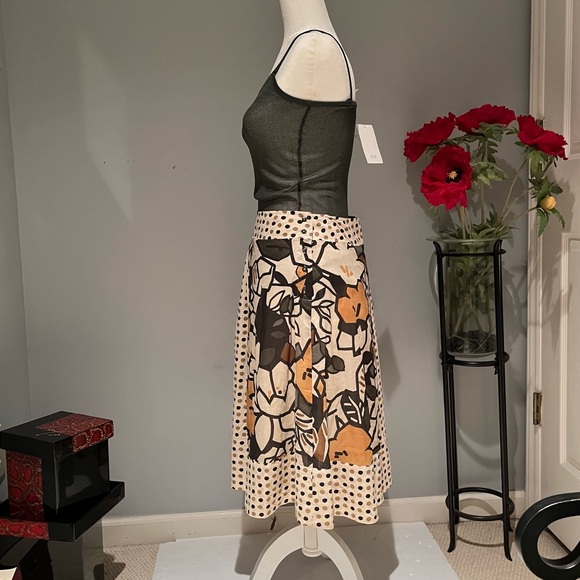 New Weekend Max Mara Floral Dot Printed Cotton Poplin Skirt Sz IT 38 US 4 NWOT - Picture 14 of 16